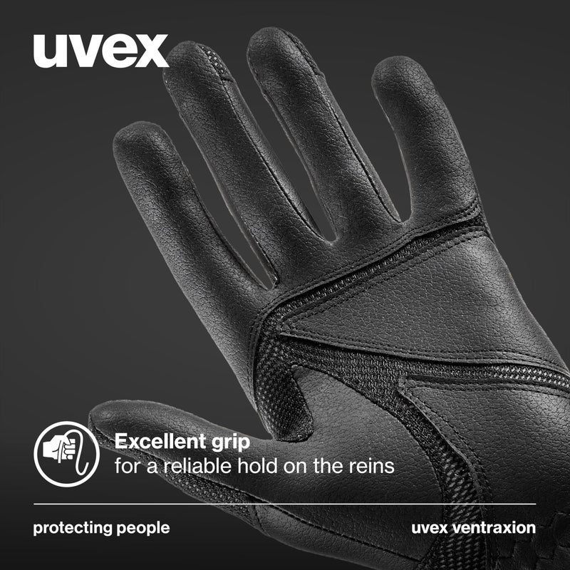 Uvex ventraxion Horse Riding Gloves Unisex, Black 7-8 - Stretchable, Breathable & with Touchscreen Capability - Image 5